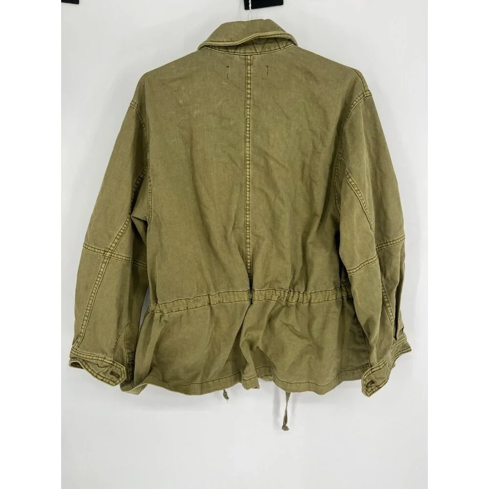 Free People Jacket Womens Small‎ Olive Green Seize The Day Military Oversized